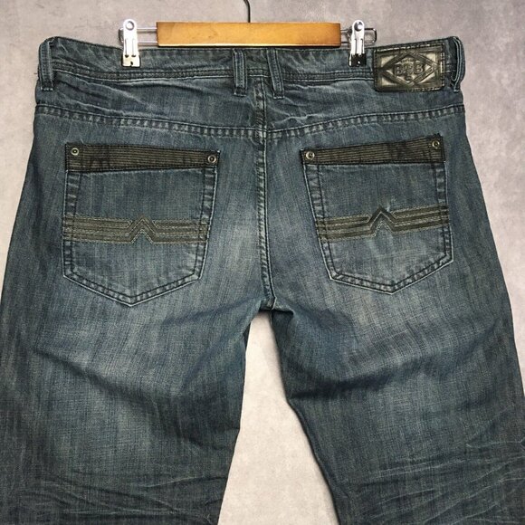 Buffalo David Bitton Mens Driven Straight Blue Jeans size 38x32 Cotton Denim